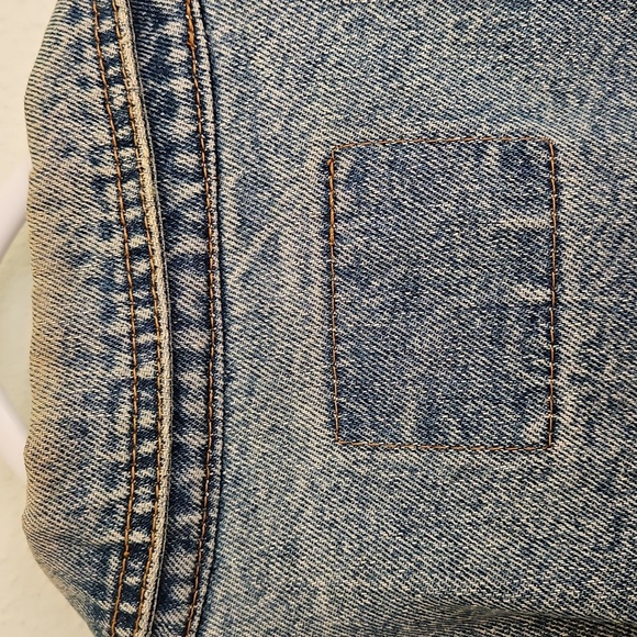 Vintage 80s Jordache Faded Jean Denim Jacket button down adjustable waist XL - Picture 6 of 10